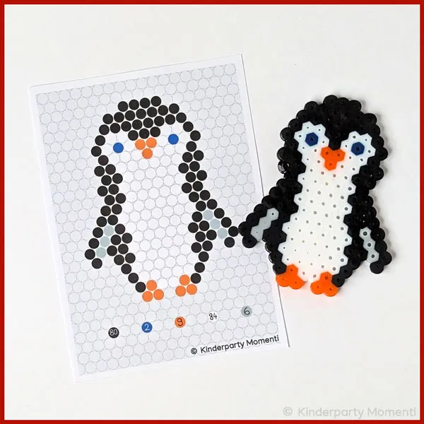 Vorlage Bügelperlen Pinguin kleiner Bügelperlen Pinguin und daneben eine passende Vorlage